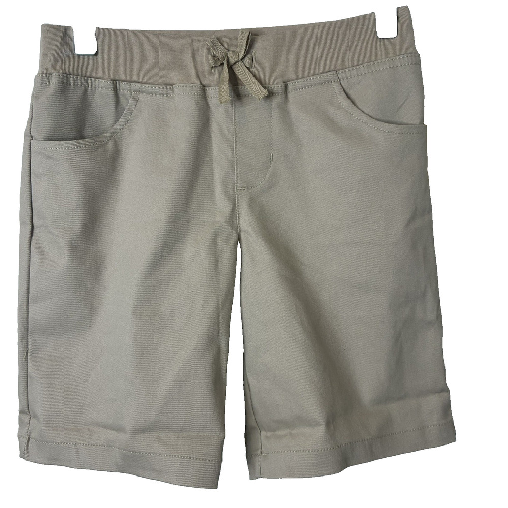 French Toast NWT Girls' Khaki Stretch School Uniform Pull-On Shorts Size 12